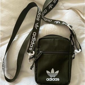 adidas Originals Festival Crossbody Bag, Green/White, One Size